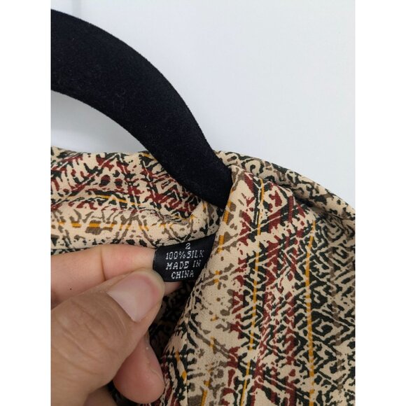 Vintage Company Ellen Tracy Button Up Shirt Women Size M 100% Silk Boho Office - Picture 8 of 8